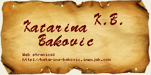 Katarina Baković vizit kartica
